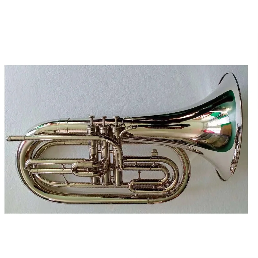 High‑Quality Gold‑Lacquered Bb Brass Marching Trombone Musical Instrument for Student Marching Band Outdoor Performance
