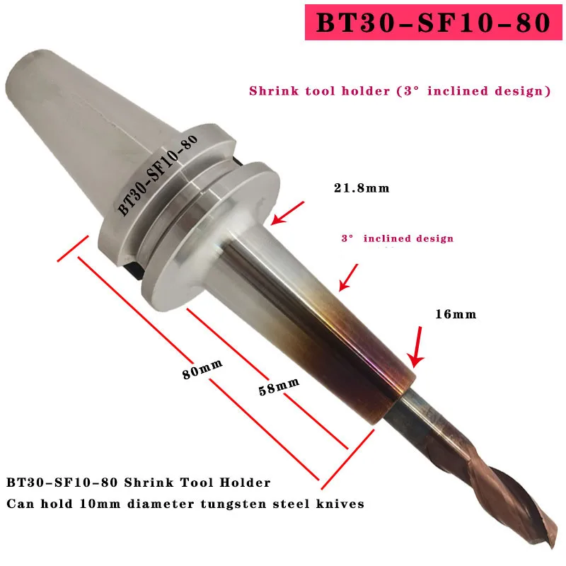 Imagem -05 - Suporte de Ferramentas Termoencolhível Peças de Máquinas Cnc Mandril de Alta Precisão Bt40 sf 10 12 mm