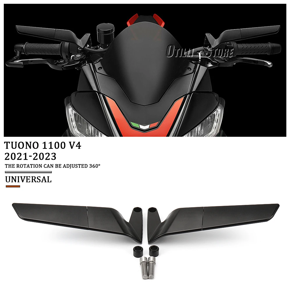 

For Aprilia Tuono 1100 V4 2021 2022 2023 Factory 2019-2023 Motorcycle Mirror CNC Wind Wing Adjustable Rotating Rearview Mirror