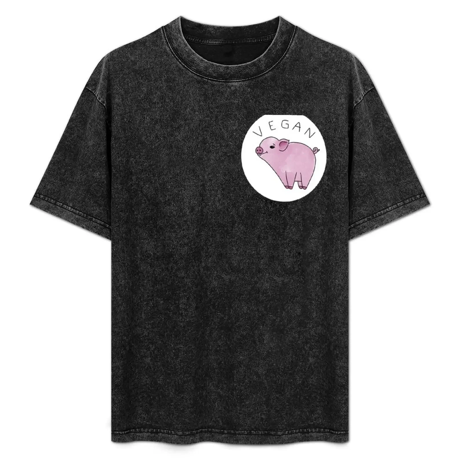 

Vegan Pig T-Shirt anime shirt Aesthetic clothing Man t-shirt mens t shirts casual stylish