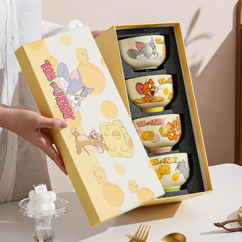 

Anime Jerry Tom Ceramic bowl set.High-appearance-level Ceramic tableware Cute children's tableware Adult tablewar