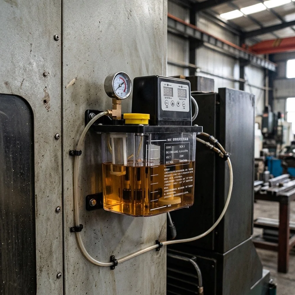 Digital Lubricant Pump 110V 28W 1L Capacity for CNC Punch Press Cutting Machine and Milling Machine Lubrication