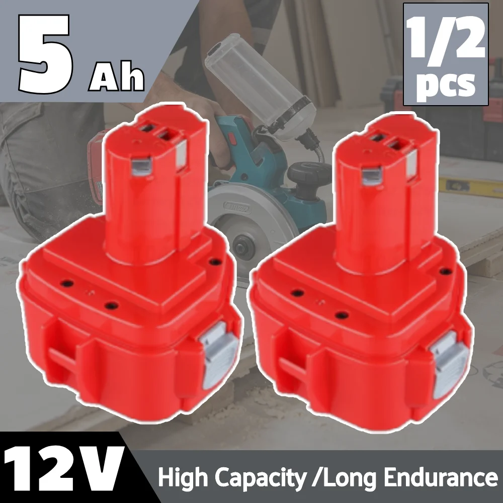 1/2 Pack 5,0Ah 1220 12V Ersatz-NI-MH-Akku für Makita 12V Akku 1220 1200 1201 1222 1233 1234 1235 1233S 1233SA 1233SB PA12