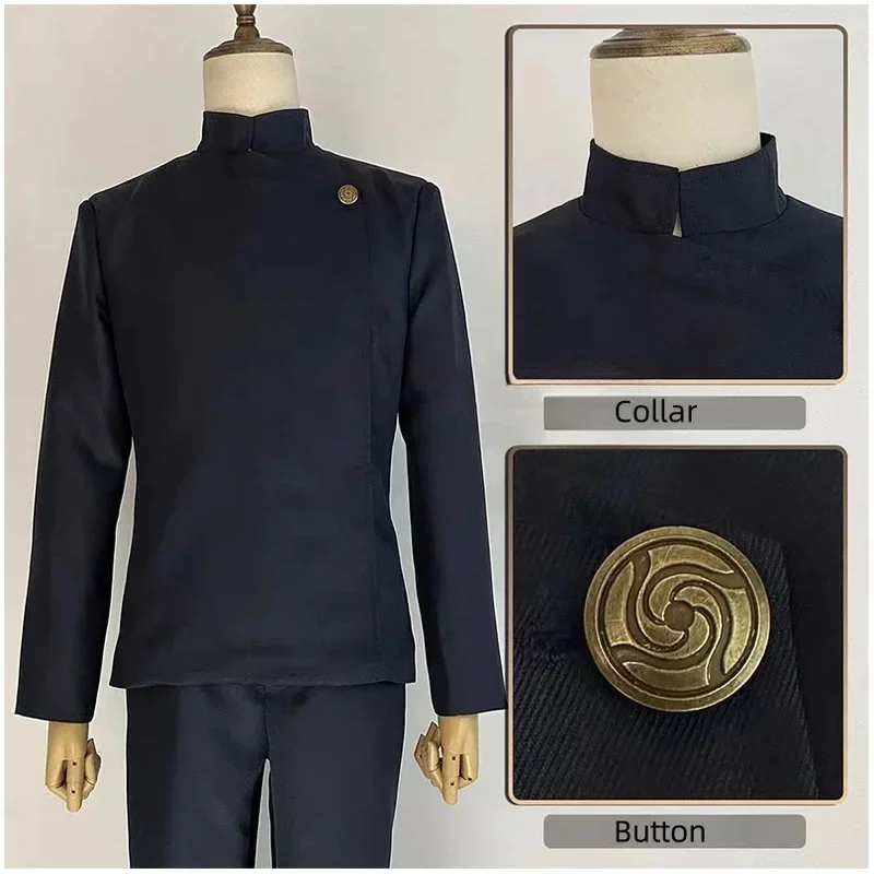 جوجو ساتورو تأثيري موحدة Jujutsu أنيمي Kaisen جوجو ساتورو تأثيري حلي زي مدرسي الثانوية شعر مستعار البدلة أزياء الهالوين