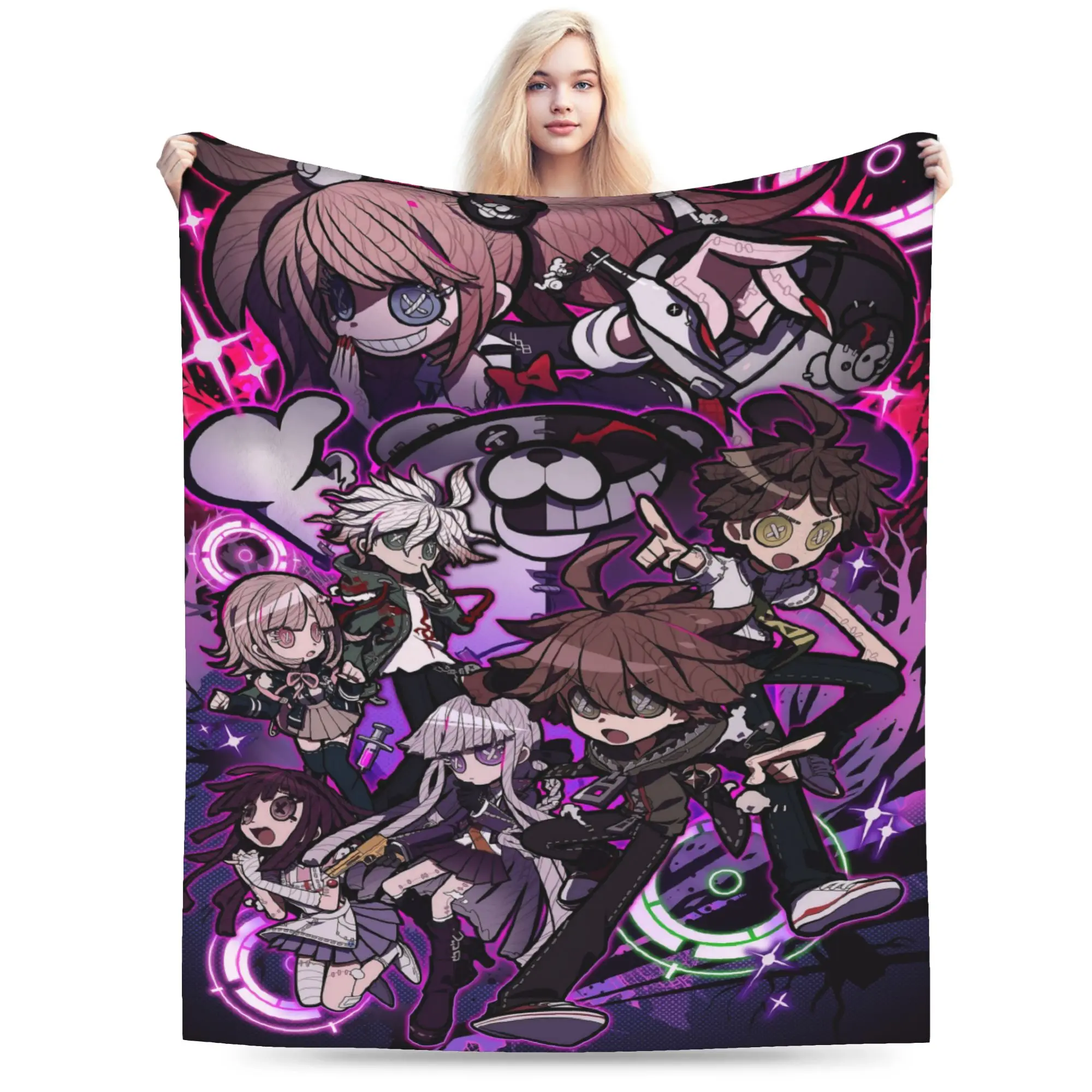 Danganronpa Warm Blanket Nagito Komaeda The Ultimate Children Plush Throw Blanket Fashion Chair Flannel Bedspread Sofa Bed Cover