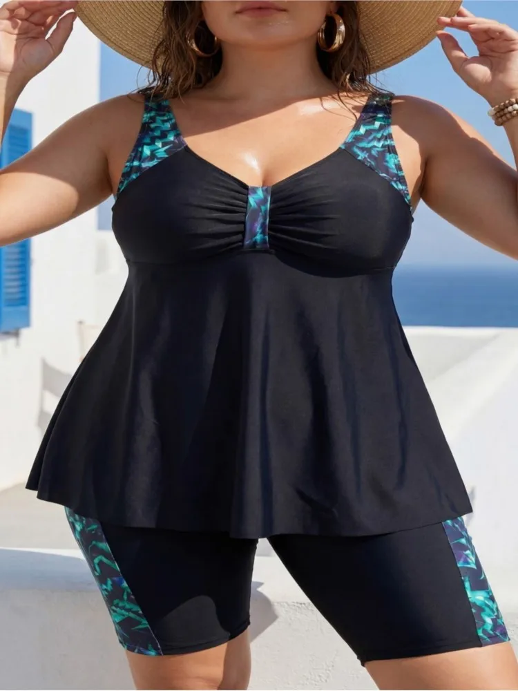 

XL-6XL Plus Size High Waist Bikini Women's Push Up Big Large Size Swimsuit 2026 Summer Mujer Tummy Control Swimwear Bikini Sets