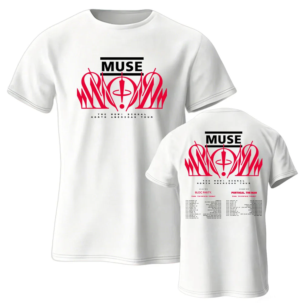2026 MUSE North American Tour T-shirt The Wow! Signal Album Design Tshirts Cotton Short Sleeve Summer Male Tees Streetwear Top