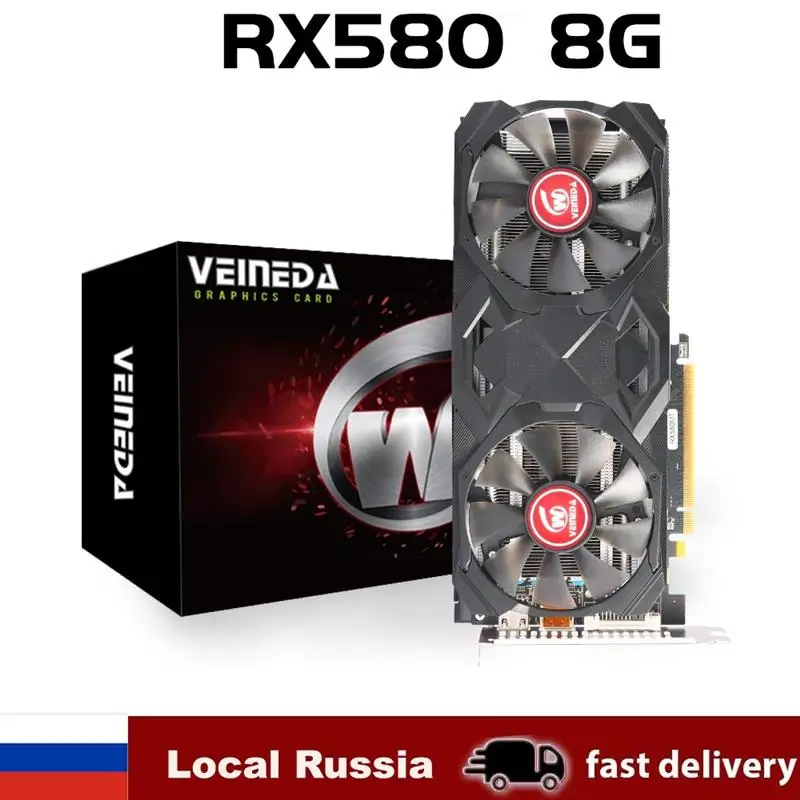 Top Rx 580 8GB Graphics card rx580 Video Card GDDR5 256Bit for gaming GPU Display card placa de video 8gb Refurbished