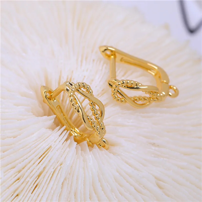 Simplicity Copper Gold-Plated Earring Hooks Handmade Earrings Accessories Supplies High Quality DIY Earring Findings