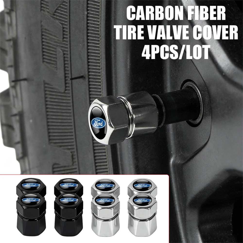 Capuchons de valve de pneu de voiture en métal, 4 pièces, couvercle anti-poussière pour roues, accessoires pour Ford Fiesta Focus 2 3 F150 Fusion Ranger Explorer Kuga Mustang ST