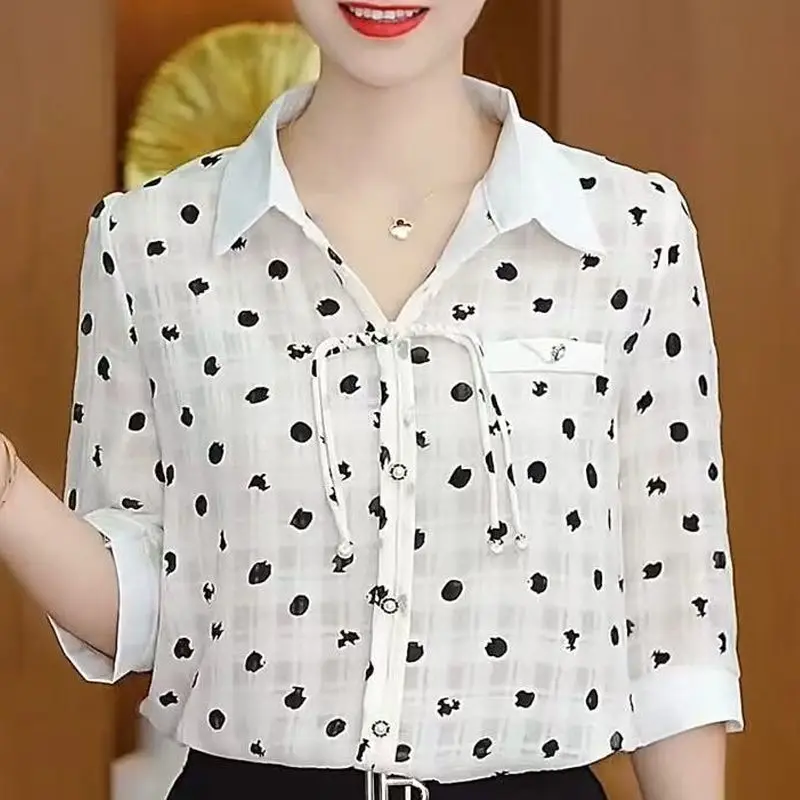 Fashionable Floral Print Loose Women's Shirt Summer New Style Youthful All-Match Overhead Slimming Trendy Top Chinese Style