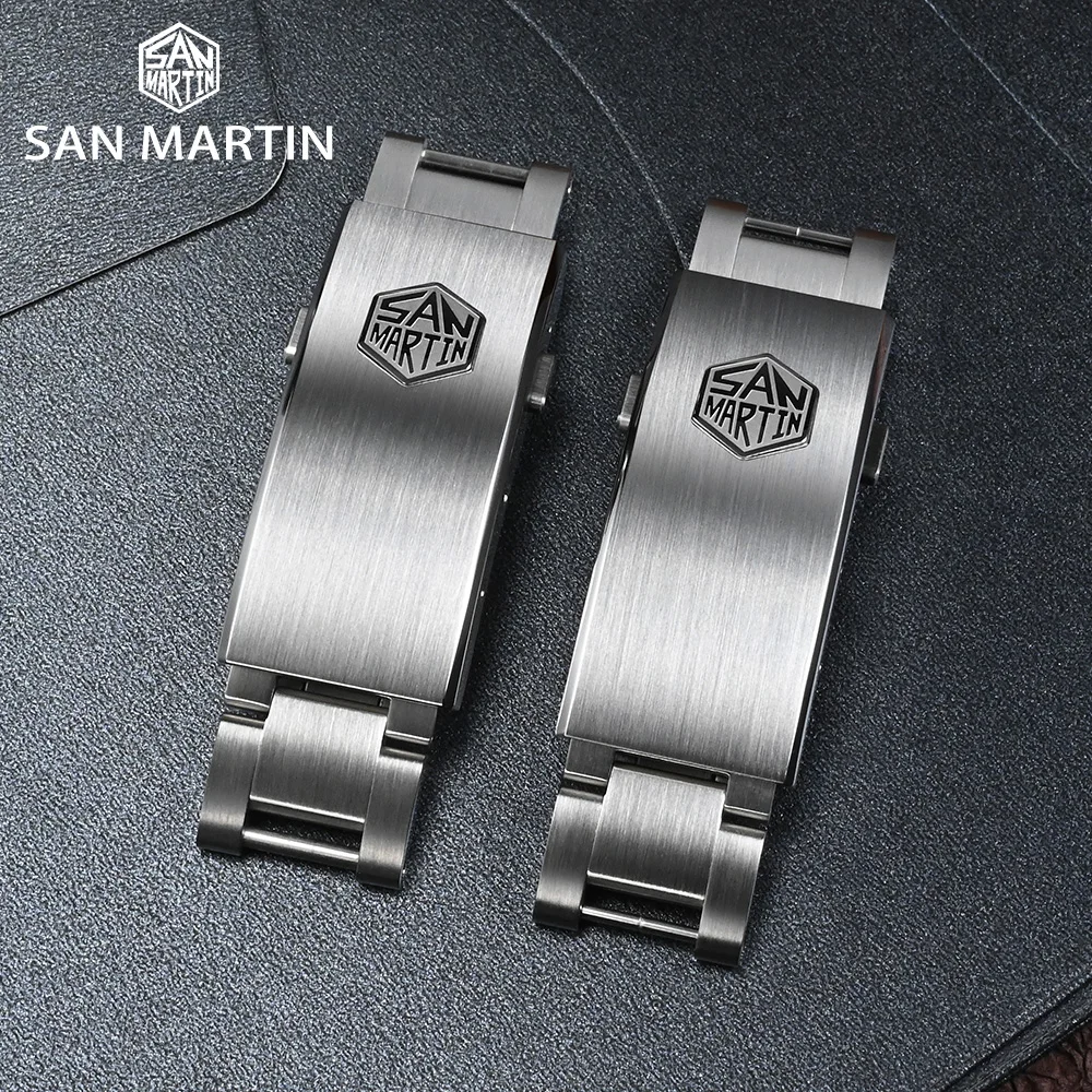 San Martin New Fly Adjustable Clasp Watch Parts Bracelet Clasp For 16mm Specified Model Buckle Folding Clasp Non-universal