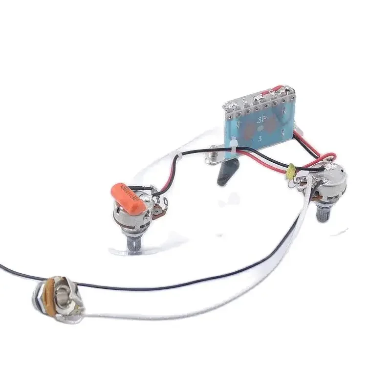 1 Set GuitarFamily  Electric Guitar  Wiring Harness  (   2x 500K Pots  +  3-Way Switch  + Jack  )  ( #1161 )