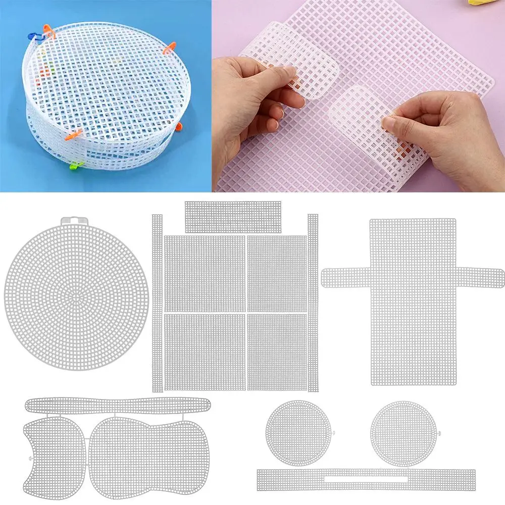 Plastic Knitting and Weaving Helper Knit Sheet DIY Wire Hanging Bag Easy Knitting Accessories Helper Hand Bag White Net Cover