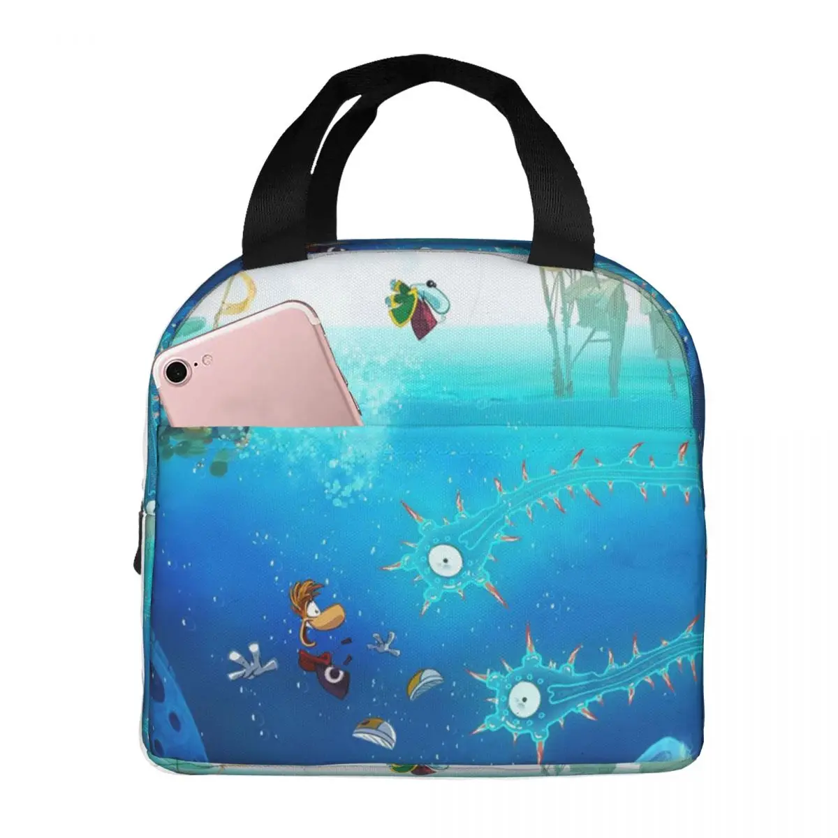 حقيبة غداء معزولة من ألعاب الرسوم المتحركة Rayman Legends للأطفال، صندوق طعام حراري مبرد للمدرسة، حاوية صناديق الغداء المحمولة