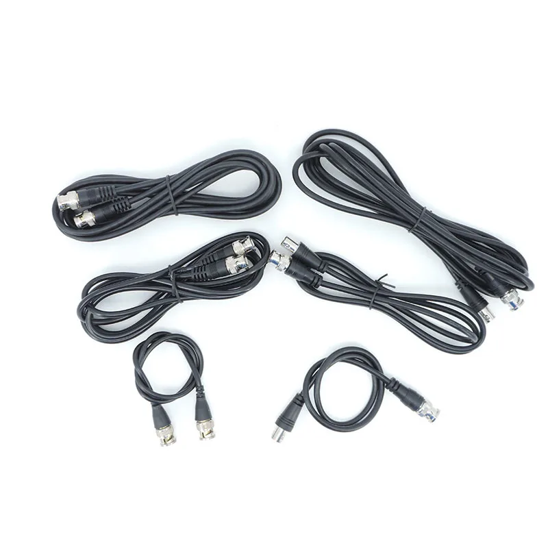 BNC adaptor laki-laki ke Perempuan, kabel kepala ganda 0.5M 1m 2m 3meter konektor video ekstensi kawat Pigtail untuk kamera CCTV tv q1