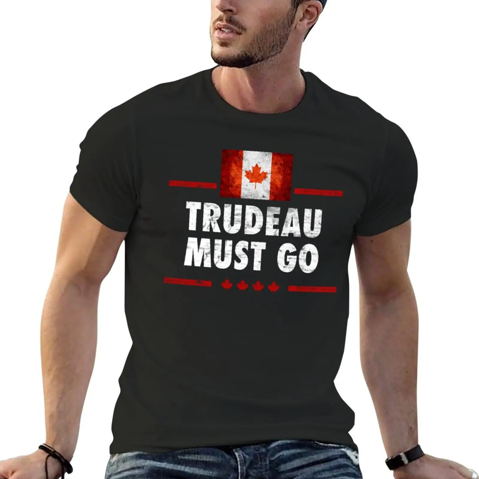 Trudeau Must Go T-shirt sweat new edition vintage men t shirt