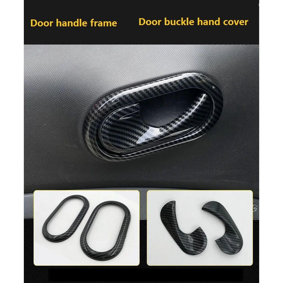 

B07A-автомобильная внутренняя дверная ручка из углеродного волокна, декоративная пряжка для Smart 453 Fortwo 2015-2020, аксессуары