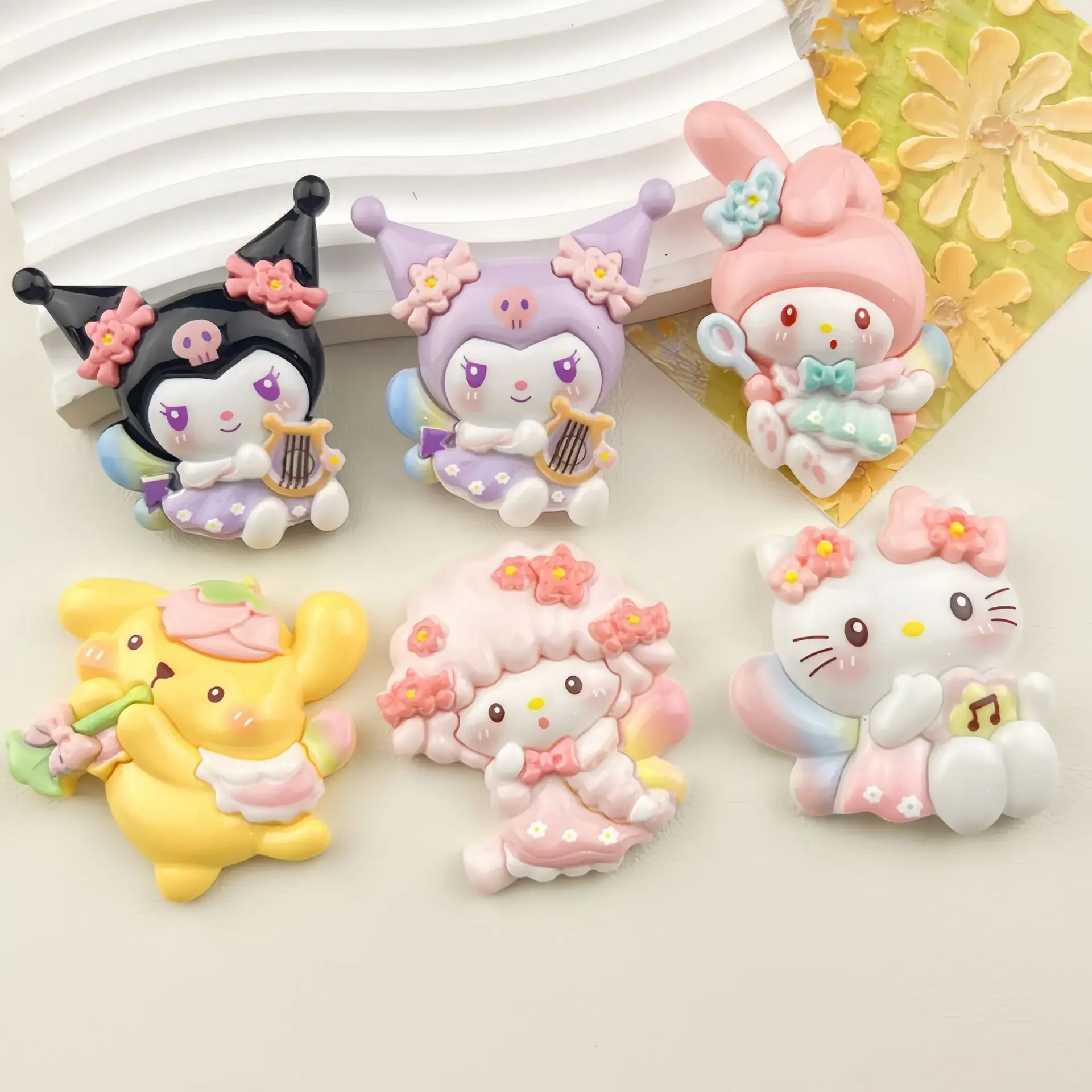 Miniso Daka Music Sanrio Diy كريم اللثة الراتنج اكسسوارات قضية الهاتف المحمول دبوس الشعر الثلاجة ملصق مواد المجوهرات