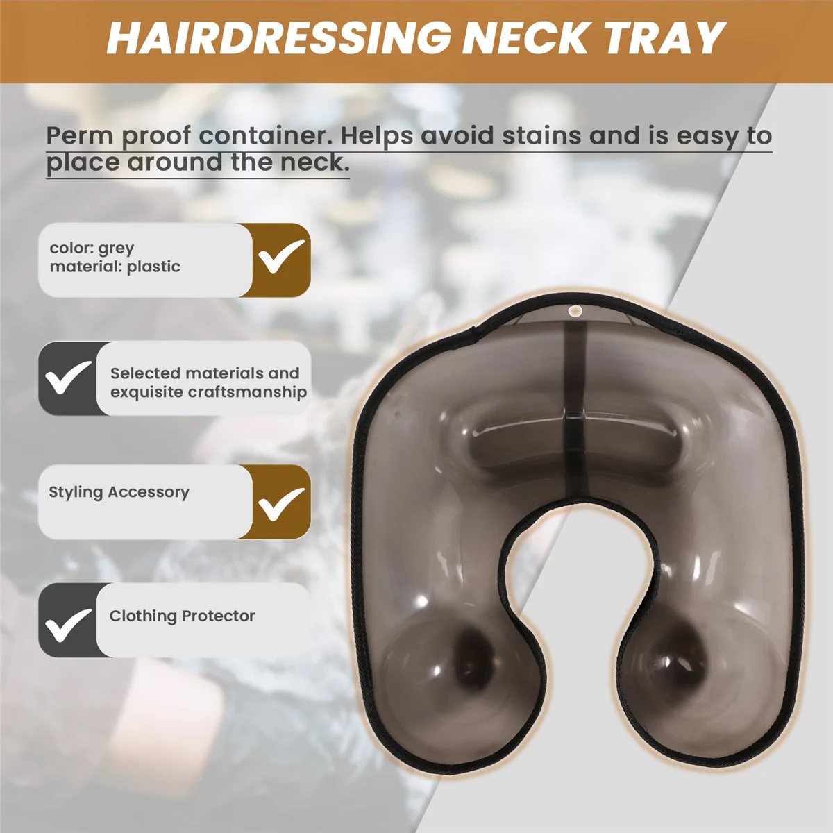 Salon Hairdressing Neck Tray Perm Container Neck Shaped Shoulder Hair Tray Clothing Protector