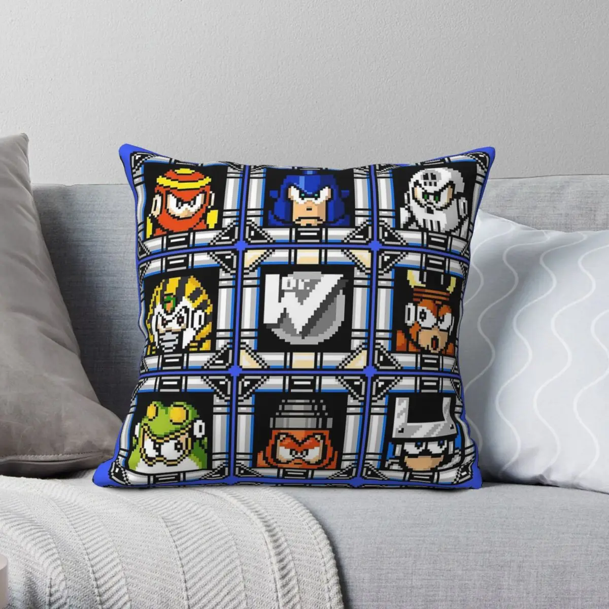 Mega Man 4 Boss Select Square Pillowcase Polyester Linen Velvet Printed Zip Decor Car Cushion Cover