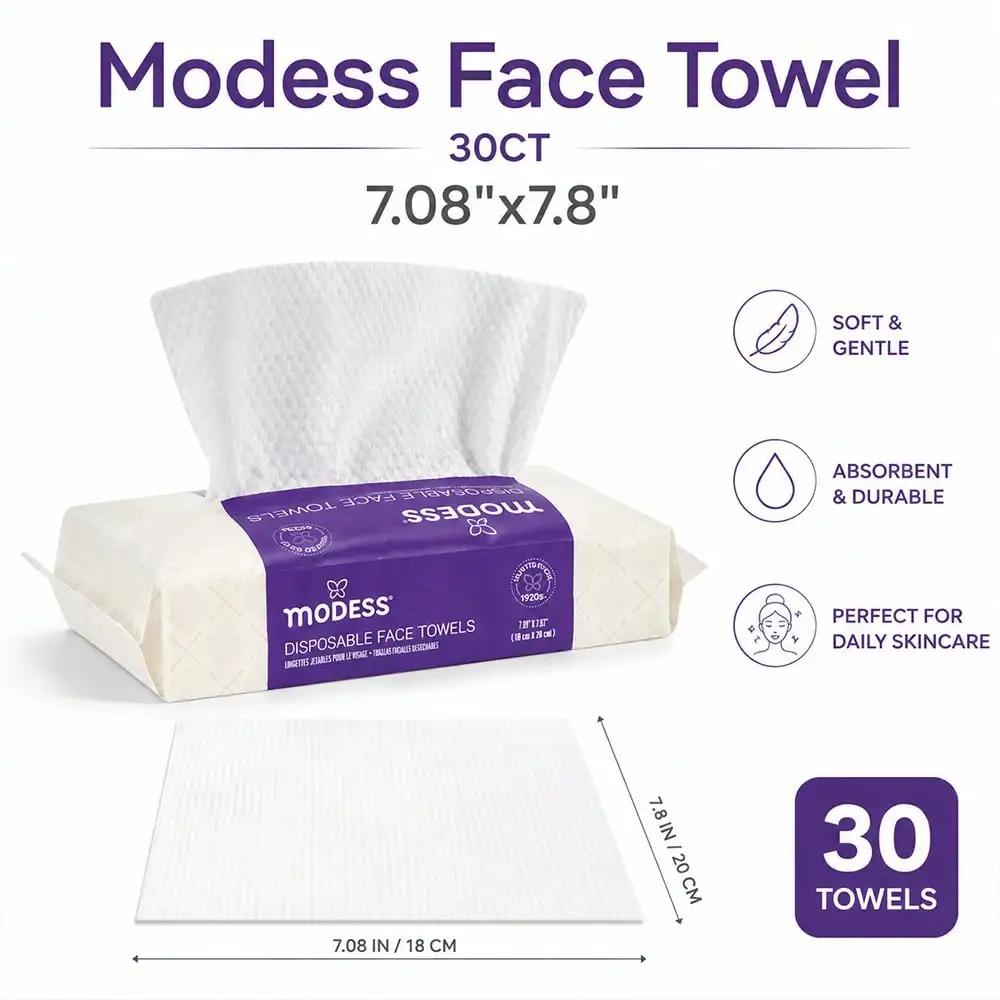 Modess 5-Pack Disposable Face Towels 150 Total(30 Count/Pack), 7.08