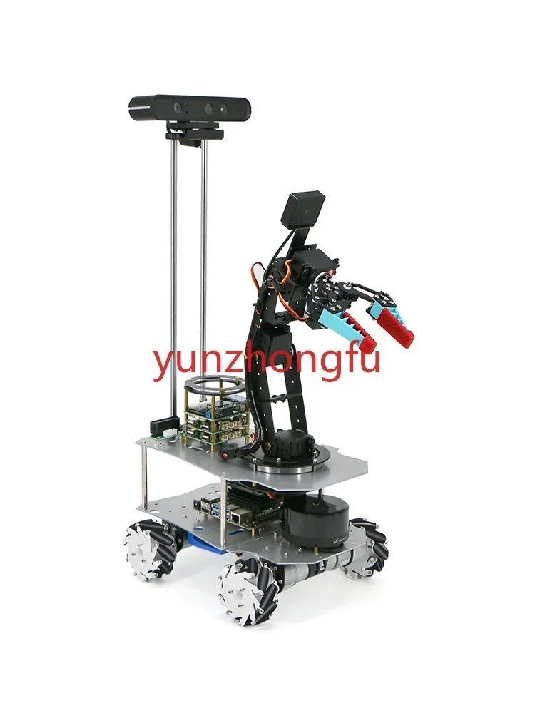 Robotic arm trolley Moveit chassis equipped with flexible robotic claws for visual grasping of Jetson nano