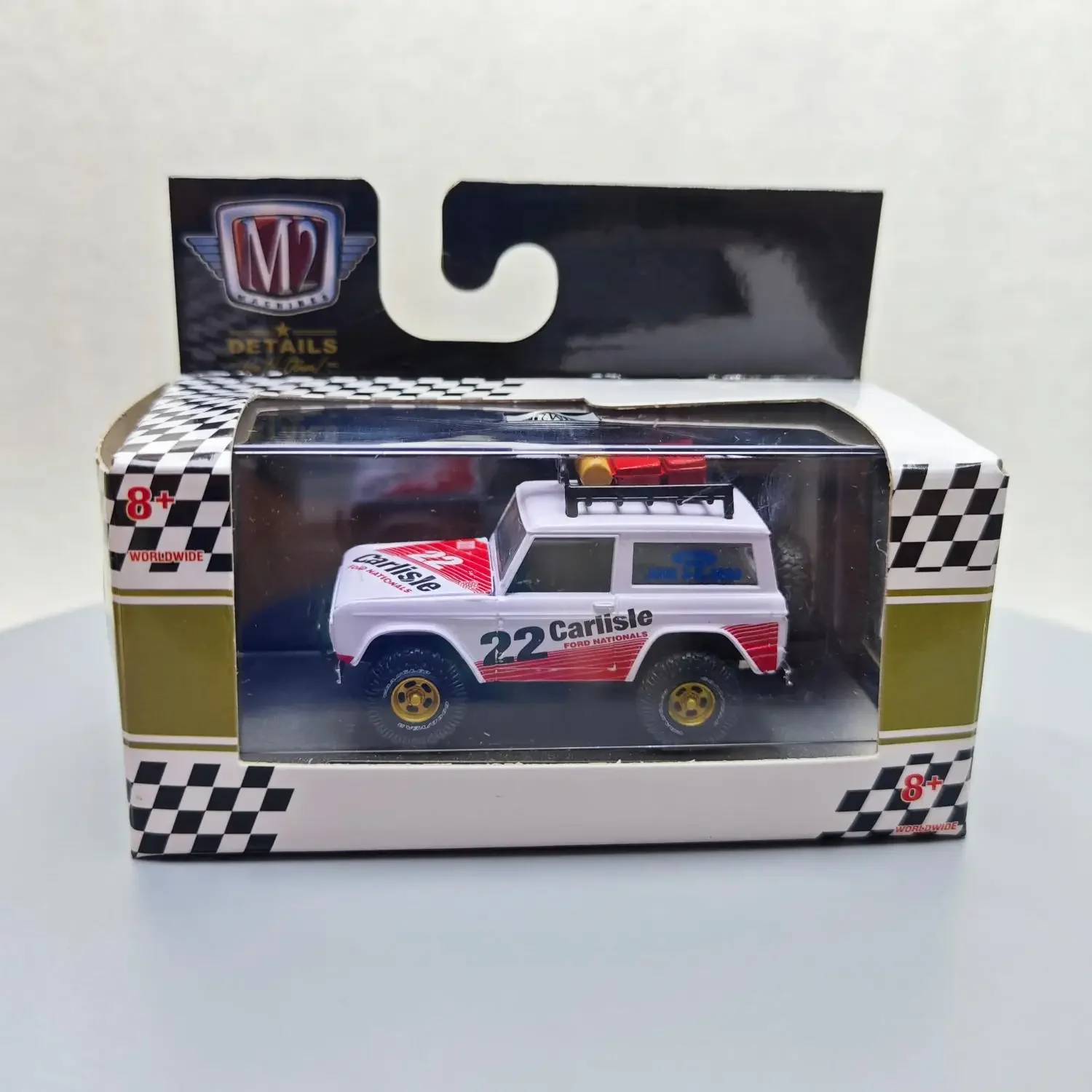 M2 Machines 1/64 1966 Ford Bronco Stallion #22 Carlisle Die-cast alloy car model collection display child gift