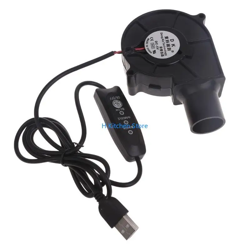 

16FC Powerful 7530 Blower Fan Keep Burning USB Blower Fan for Grilling, Wood-Burning Stoves,and Charcoal Furnaces