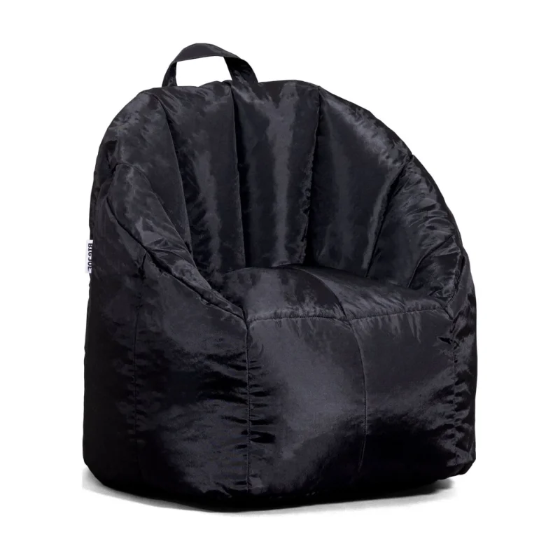 Joey Junior Kids Bean Bag Chair, Black, Durable Polyester Nylon Blend, 1.5 feet