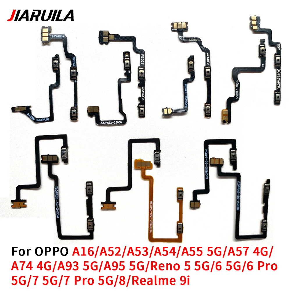 Volume Power Flex Cable For OPPO For Oppo A16 A54 A52 A53 A55 5G A57 4G A74 A93 A95 5G Realme 9i Reno 5 6 7 Pro 8 5G