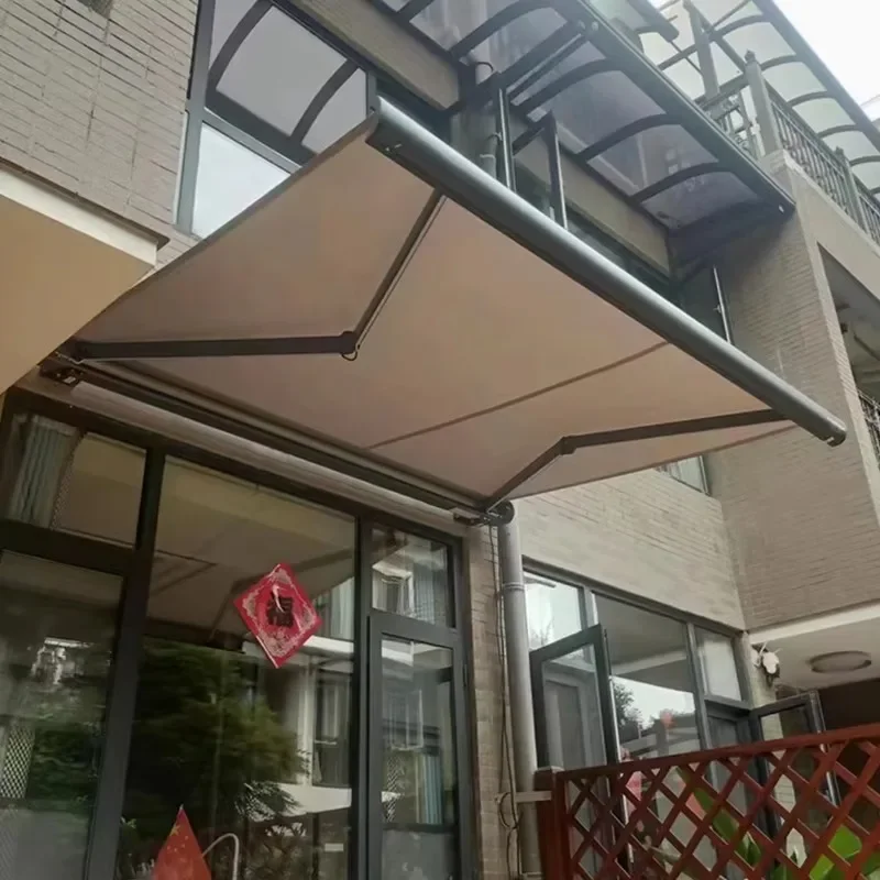 Custom Heavy-Duty Aluminum Retractable Outdoor Sunshade Full Cassette Motorized Awning Electric Use