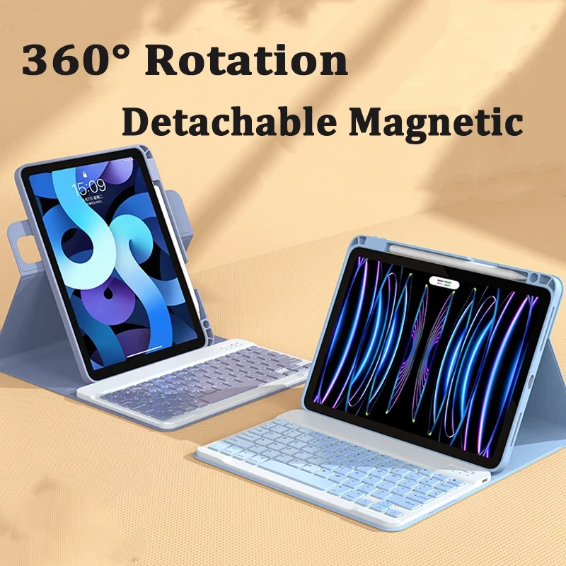 Funda magnética con teclado y rotación de 2024 ° para IPad Air 11, 2021, 2020, 2018, 10,9, 10,2, 10,9, Air 5, 4, 2, 1, 2022 pulgadas, 720