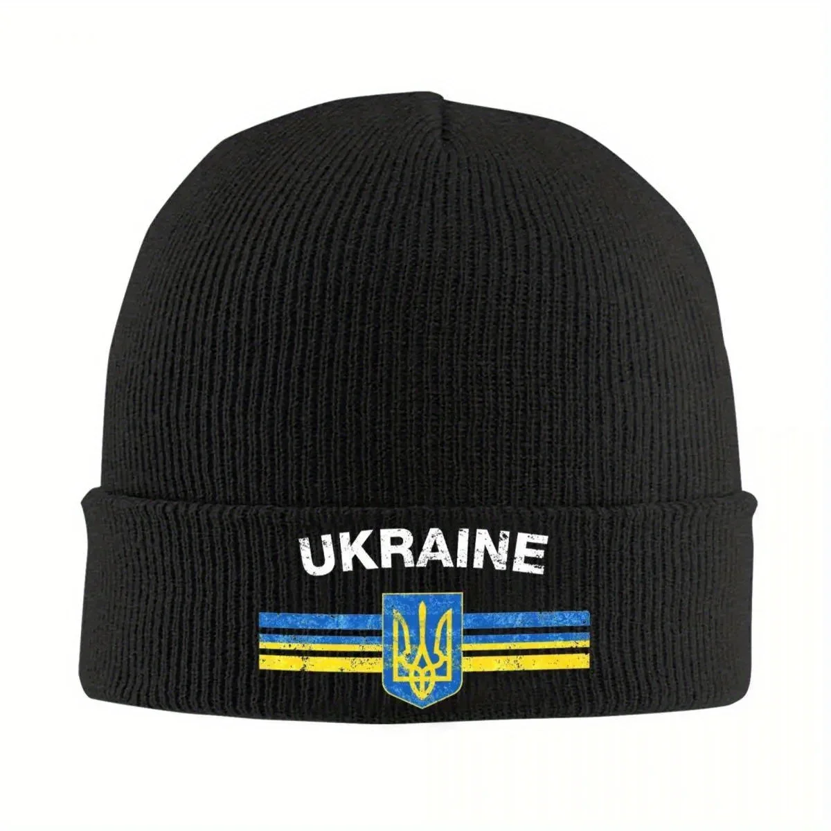 2026 New NEW Ukrainian Emblem Ukraine Flag Knit Hat Beanie Winter Hats Warm New Cap Men Women