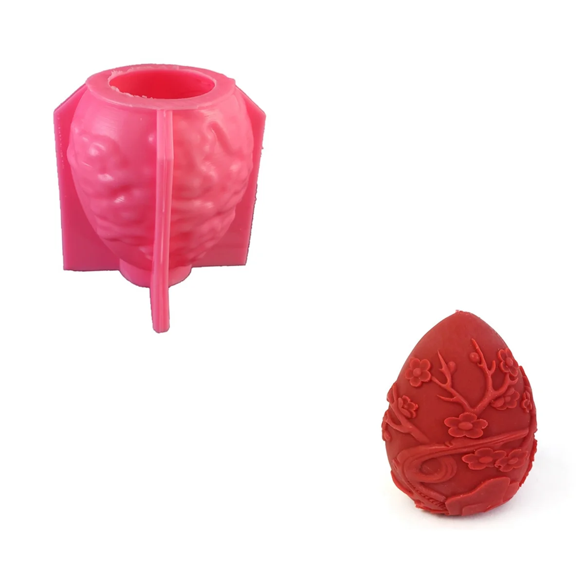 Easter Day Gift Egg Candle Making Silicone Mold Festival Embossed Eggs Resin Epoxy Mould Carved Rose Soap Tool,A