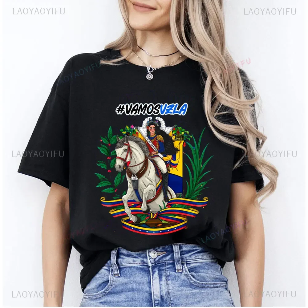 Venezuela Libre Women Shirt Proud Venezuelan Venezuela Flag Mens Streetwear High Quality Crew Neck T-shirt Short-sleev Tops