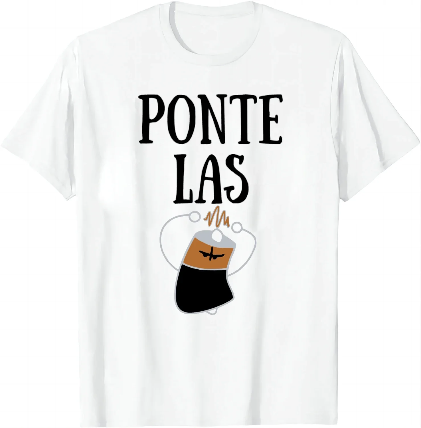 

Ponte Las Pilas Battery Pun Spanish Quote Graphic Tee Cotton Crewneck Unisex Casual T-Shirt