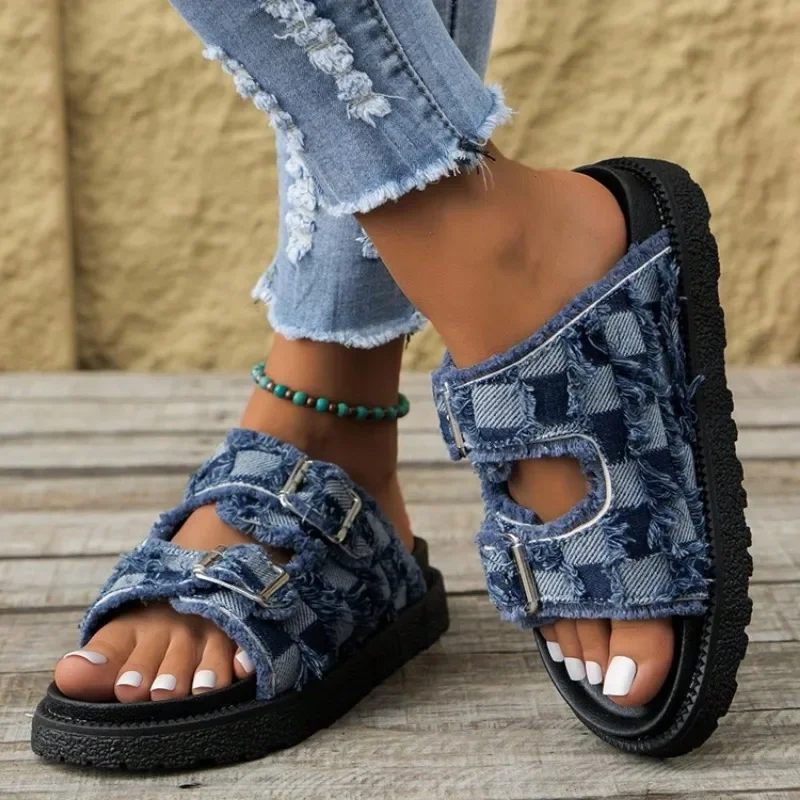 Women Slippers Summer Hot Sale Gladiator Slippers Beach Flat Walking Sandals Platform Slingback Slides Women Zapatos De Mujer