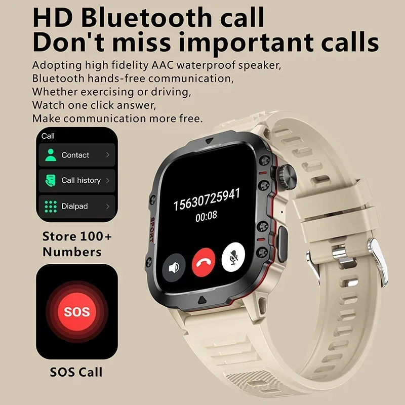 1.96 Inch Screen New Smart Watch Men Bluetooth Call 420 MAh Sport Waterproof Heartrate Blood Oxygen SmartWatch For Huawei Xiaomi