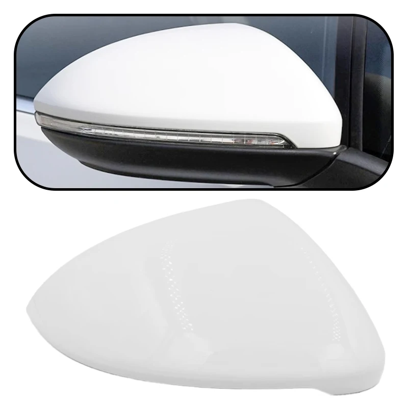 Car Right Side Rearview Mirror Cover Cap Housing Fit for Volkswagen Golf 7 2015 2016 2017 2018 2019 2020 White Plastic