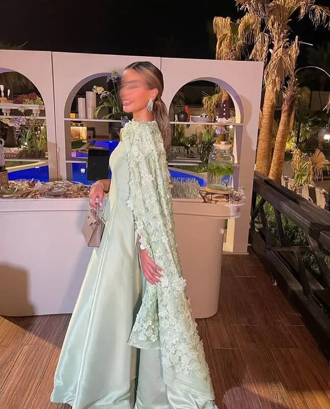 Meetlove Customized Floor Length Satin 3D Flowers Shawl A line Sleeveless One-the-shoulder Prom Dresses Foe Women Party 2025