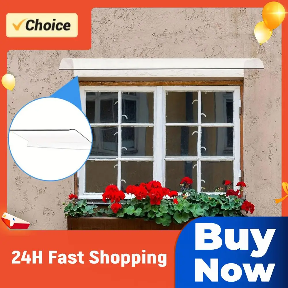 

Window Door Wall Canop No Bracket Transparent Invisible Rain Shelter Cover Outdoor Door Awning for Front Door/Porch Patio Roof