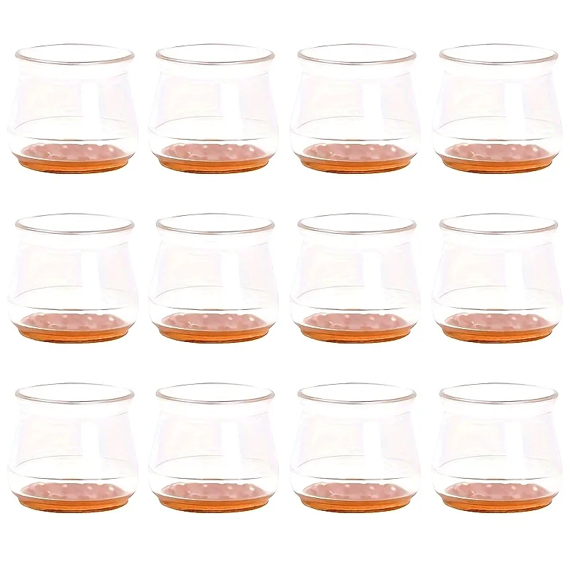 12pcs/set Anti-Slip Chair Leg Protectors Silicone Table & Chair Pads for Restaurant Hotel Café - Non-Slip Floor Protection image 2