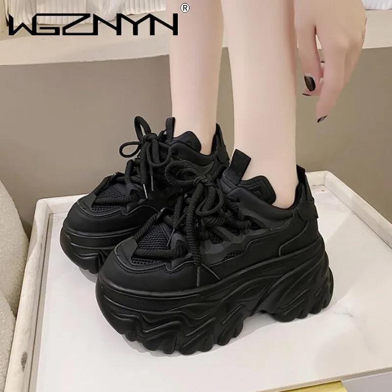 8.5CM New High Platform Sneakers Women Thick Sole Sports Ladies Trainers Vulcanized Shoes Woman Chunky Sneakers Zapatillas Mujer