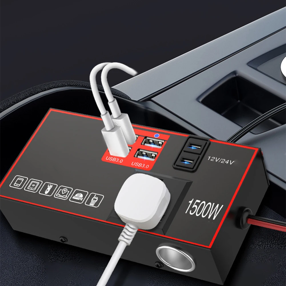 Automotive Power Inverter 1500w 1500W Car Inverter 1500w Inverter As Shown In The Picture Charge Multiple Devices