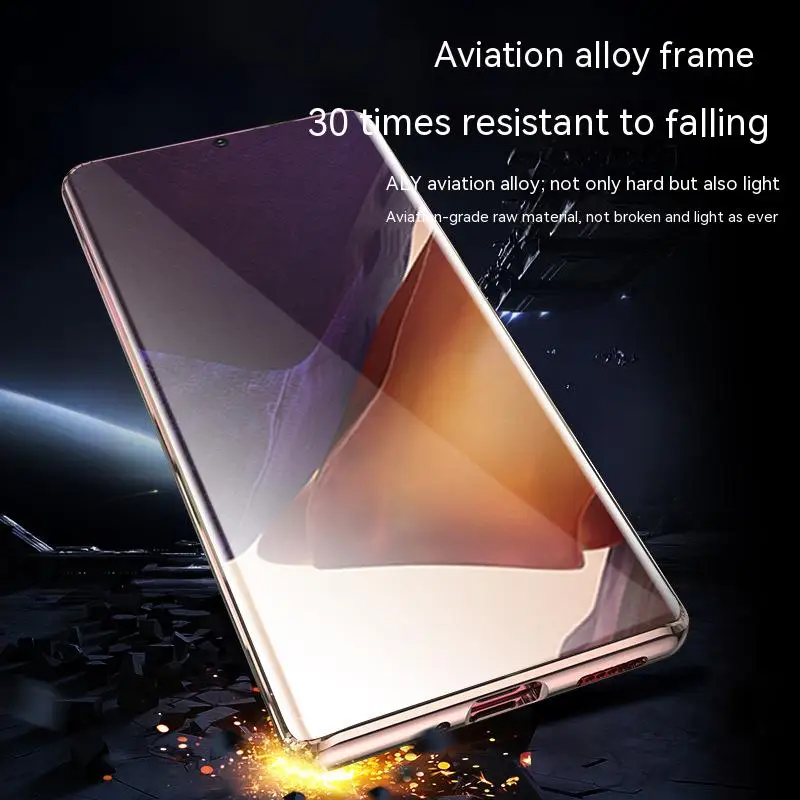 For Samsung Galaxy S23 S24 S22 Ultra Case 360 ° Metal Alloy Framework Enclosed Fully Screen Tempering HD Glass Protective Cover