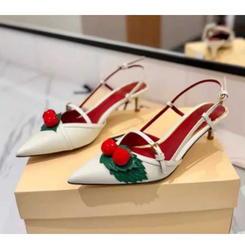 

Женские туфли-лодочки с острым носком и ремешком на пятке, белые, с закрытым носком, для свадьбы и вечеринок, коллекция Лето 2026