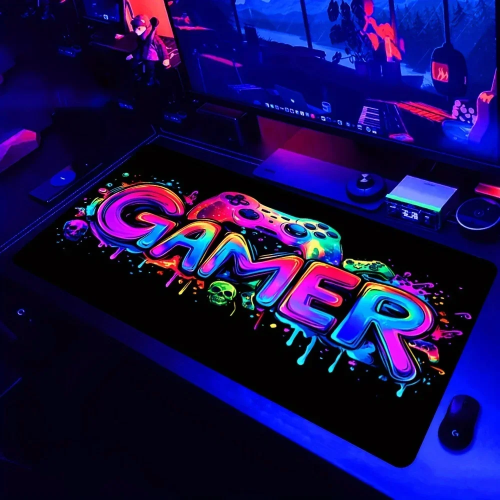 

Gamepad Pattern Mouse Pad Large Gaming Mousepad XXL Gamer Keyboard Pads Office Laptop Desk Mats Non-Slip Rubber Home Table Mat B
