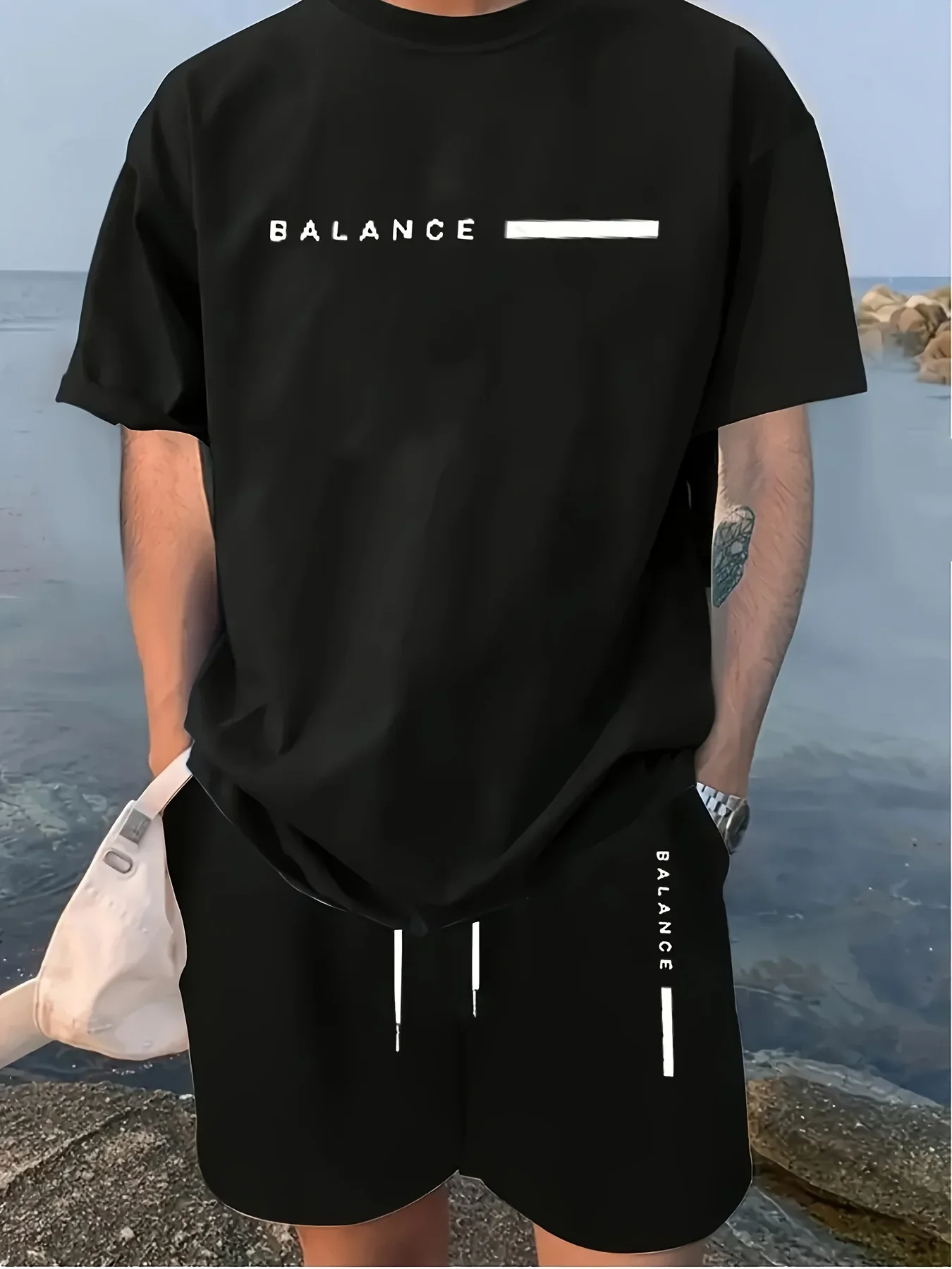 

2025 new summer men's fashion sportswear men's short sleeved T-shirt+sports shorts set men's casual wear