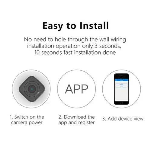 Imagen 2 del producto Minicámara de seguridad para el hogar, videocámara inalámbrica con Wifi, HD 1080P, detección de movimiento, IP, P2P, DVR, batería recargable